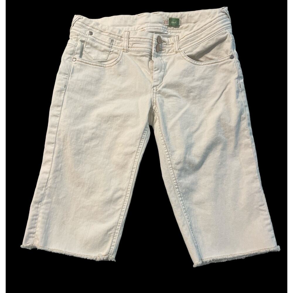 ETT TWA Anthropologie Shorts Womens 26 Cream Beige Bermuda Length Cut Off